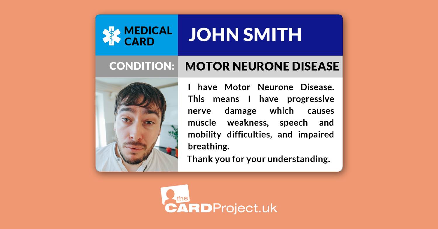 Motor Neurone Disease Photo Medical ID Card (FRONT)